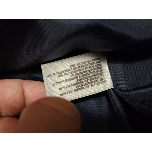 OLD NAVY Mens XL TALL Wool Peacoat Blue Insulated Double Breasted Anchor Buttons - Picture 5 of 12